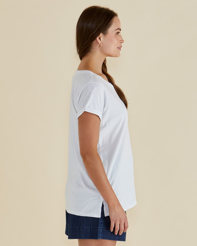 Betty Basics Caia Crew Tee (White)