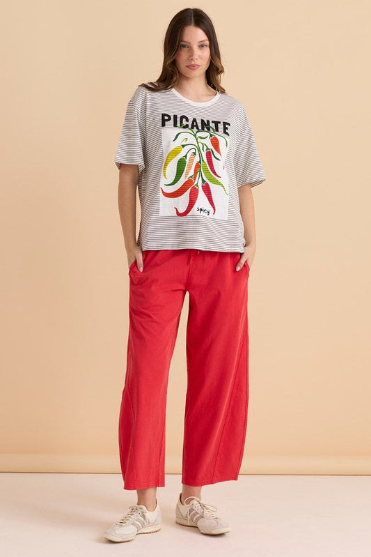 Betty Basics Relax Boxy Tee (Chilli Print)