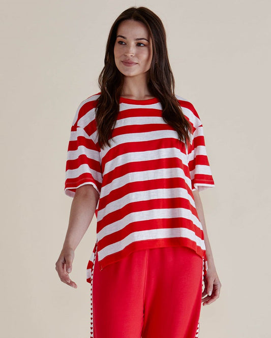 Betty Basics Relax Boxy Tee (Red Stripe)