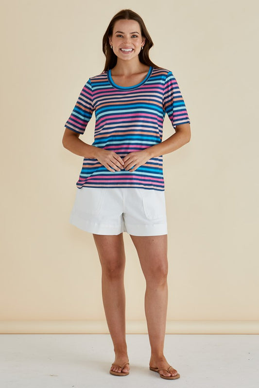 Betty Basics Riley Tee (Multi Stripe)