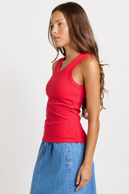 Betty Basics Francis Rib Tank (Red)