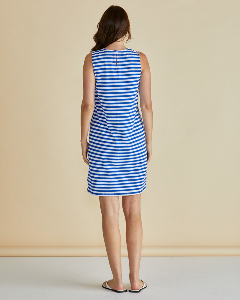 Betty Basics Tia Tank Dress (Royal Blue Stripe)