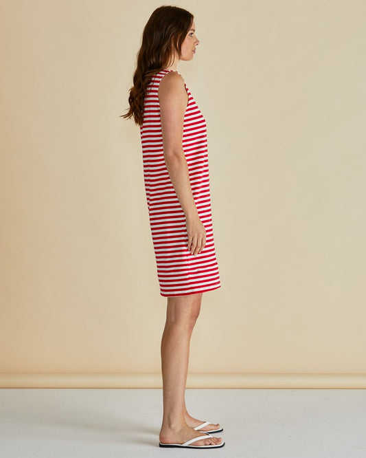 Betty Basics Tia Tank Dress (Red Stripe)