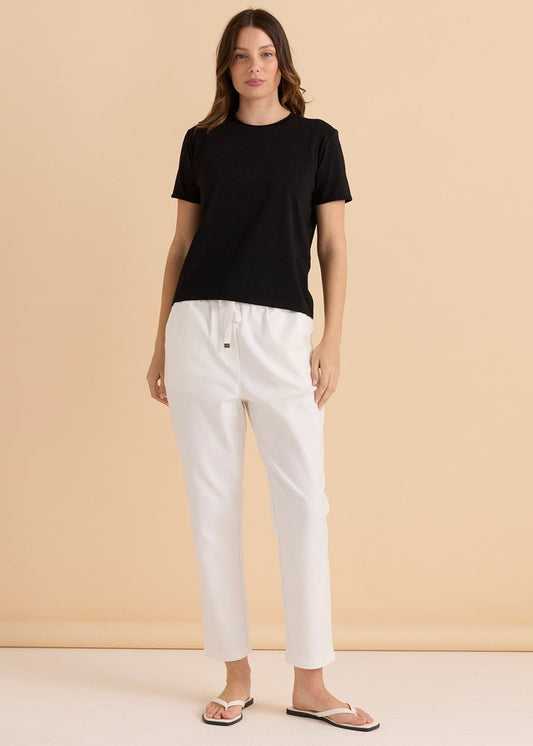 Betty Basics Cotton Slim Fit Tee (Black)