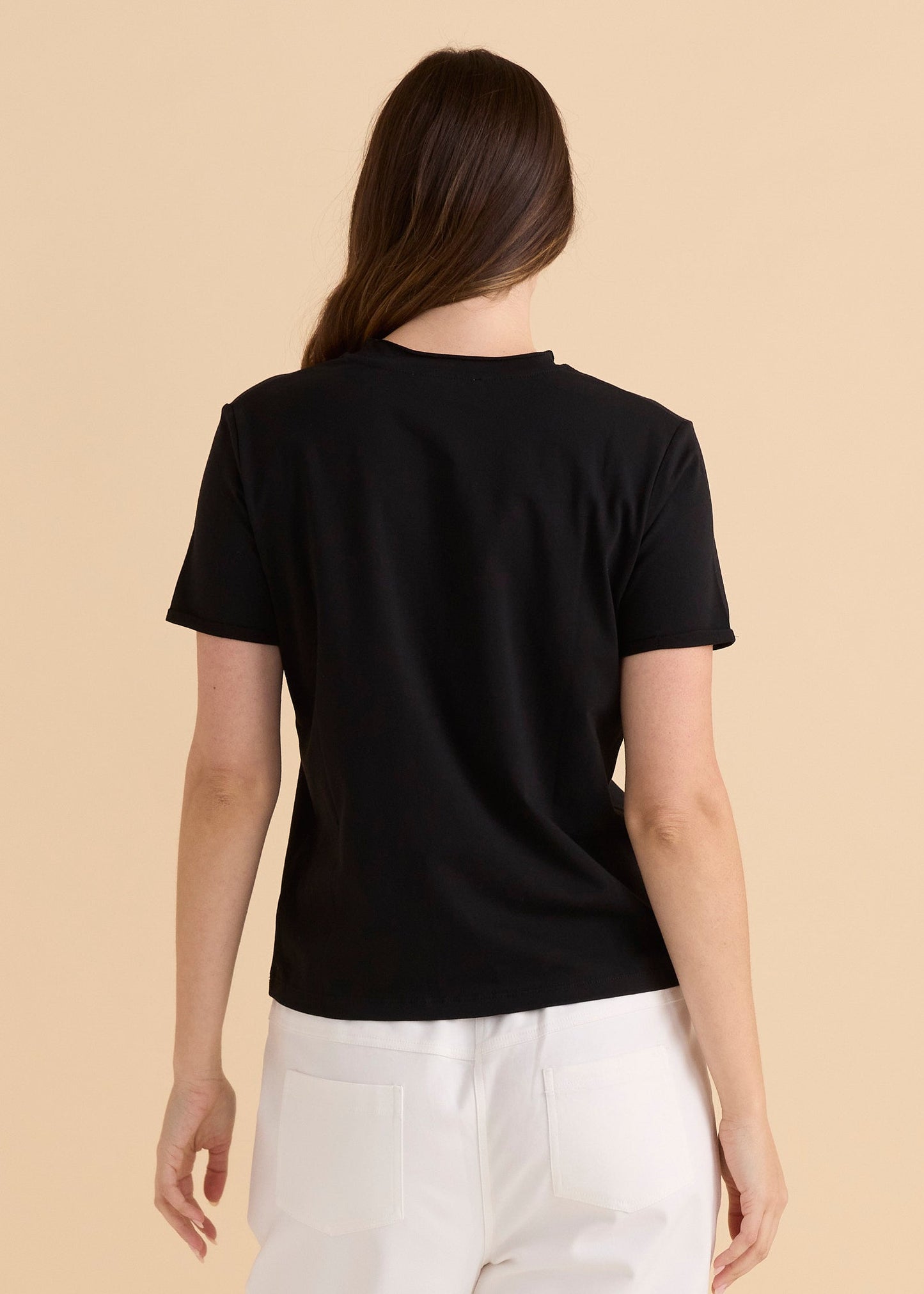 Betty Basics Cotton Slim Fit Tee (Black)