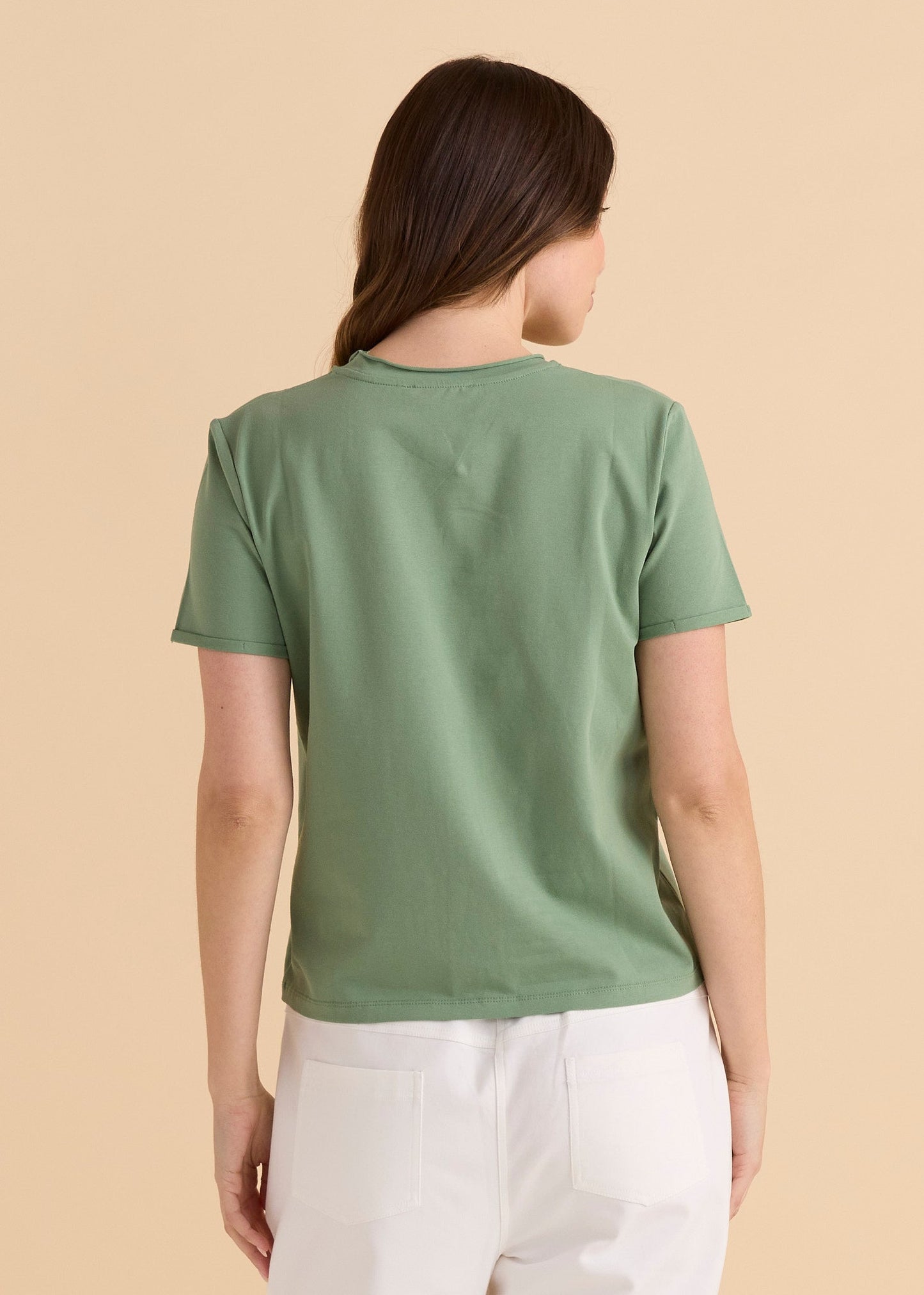 Betty Basics Cotton Slim Fit Tee (Green)
