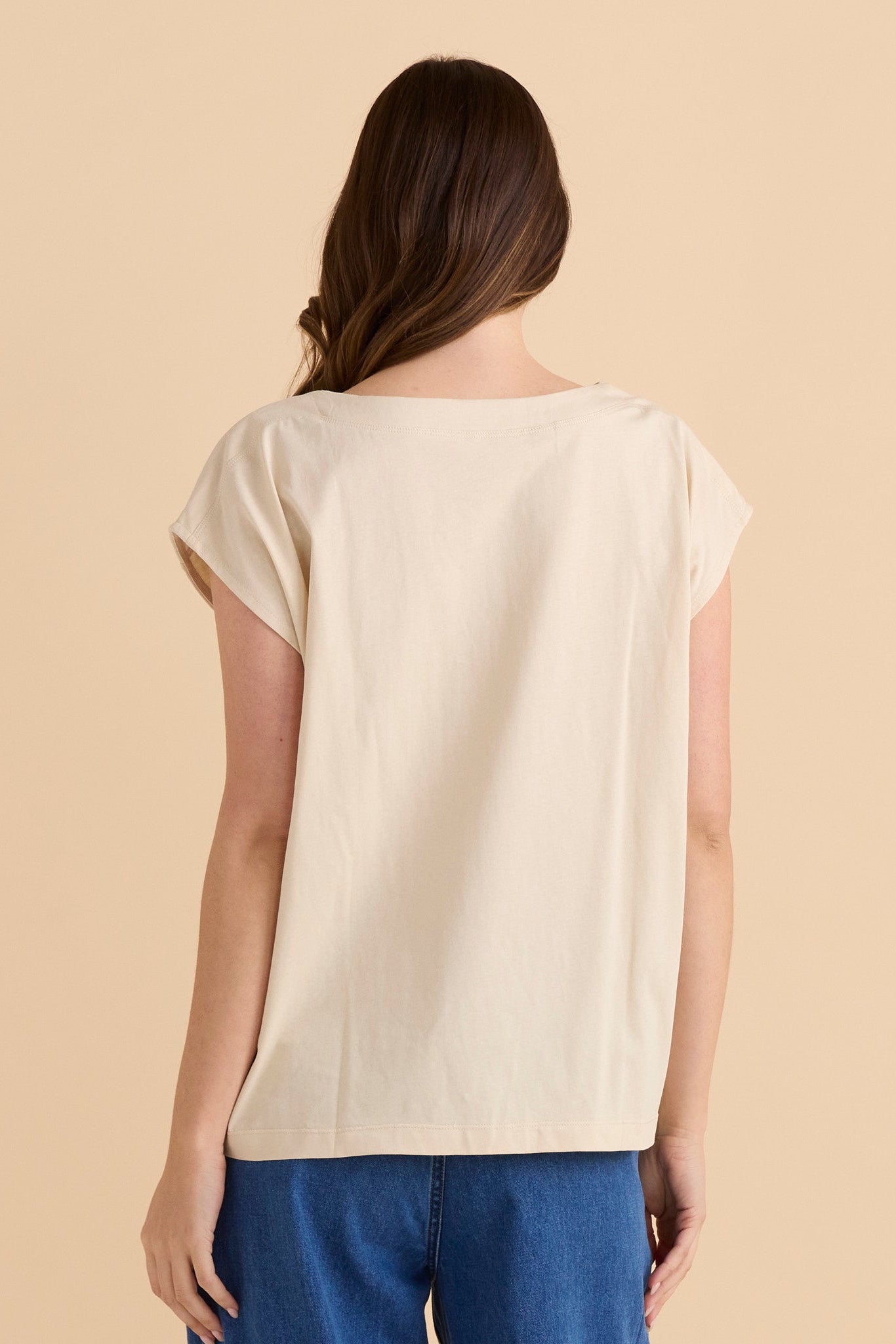 Betty Basics Beth Boatneck Tee (Pebble)