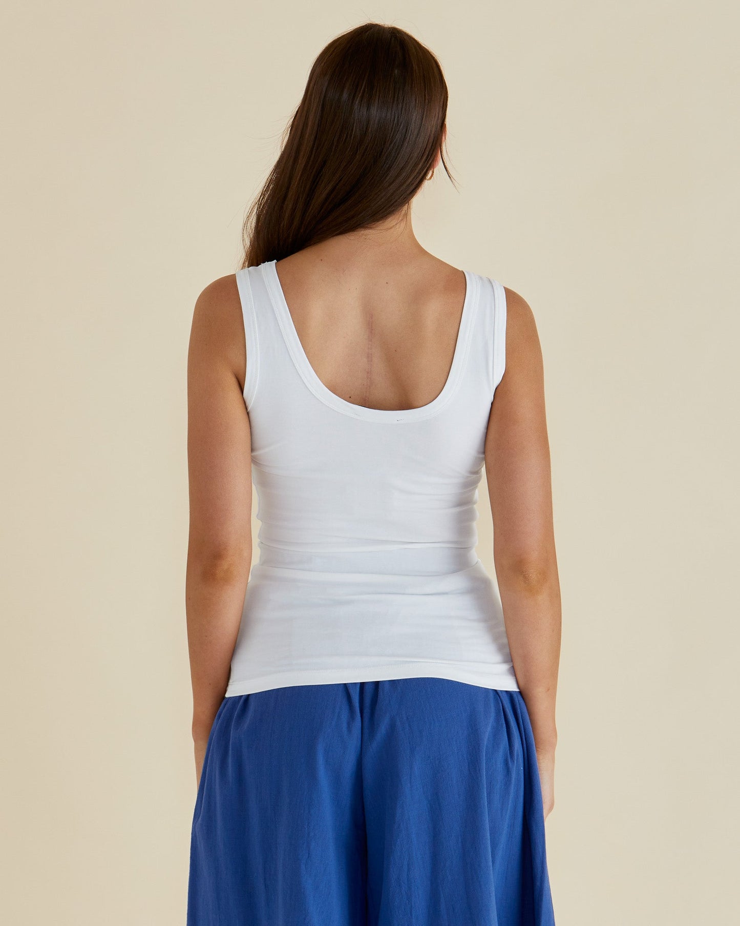 Betty Basics Emma Scoop Tank (White)