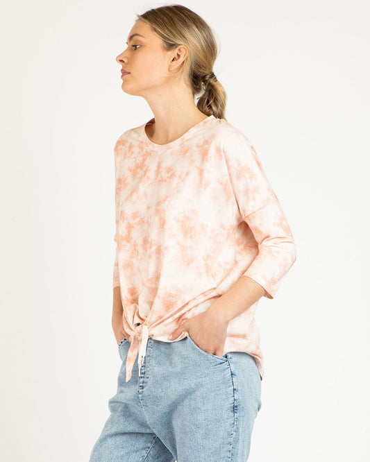 Betty Basics Ivy Knot Top (Malibu Marble)
