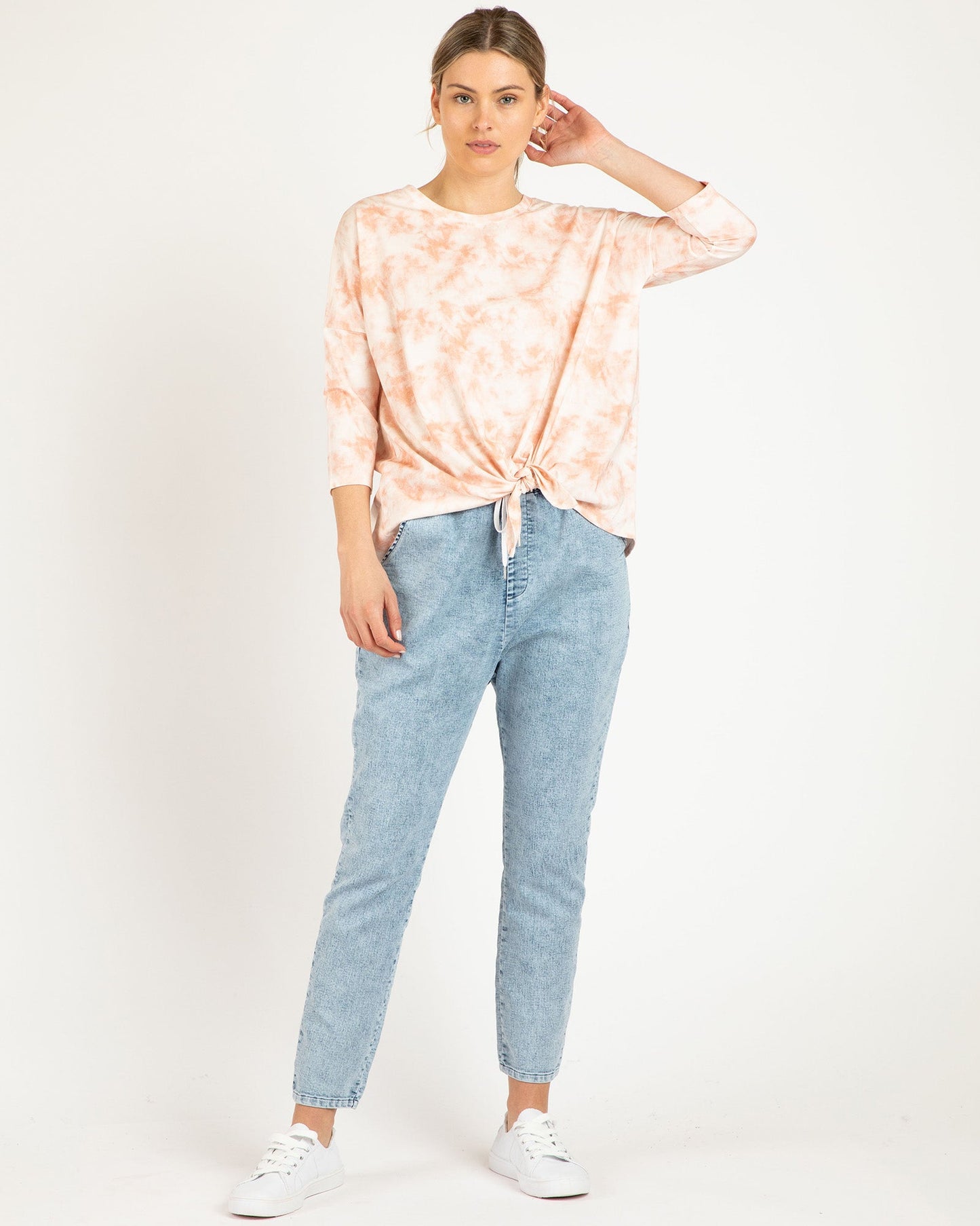 Betty Basics Ivy Knot Top (Malibu Marble)