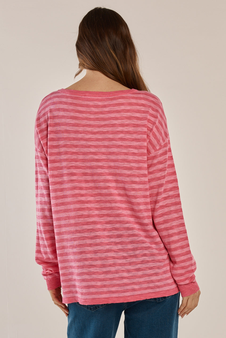 Betty Basics Natasha Knit Top (Blush Stripe)