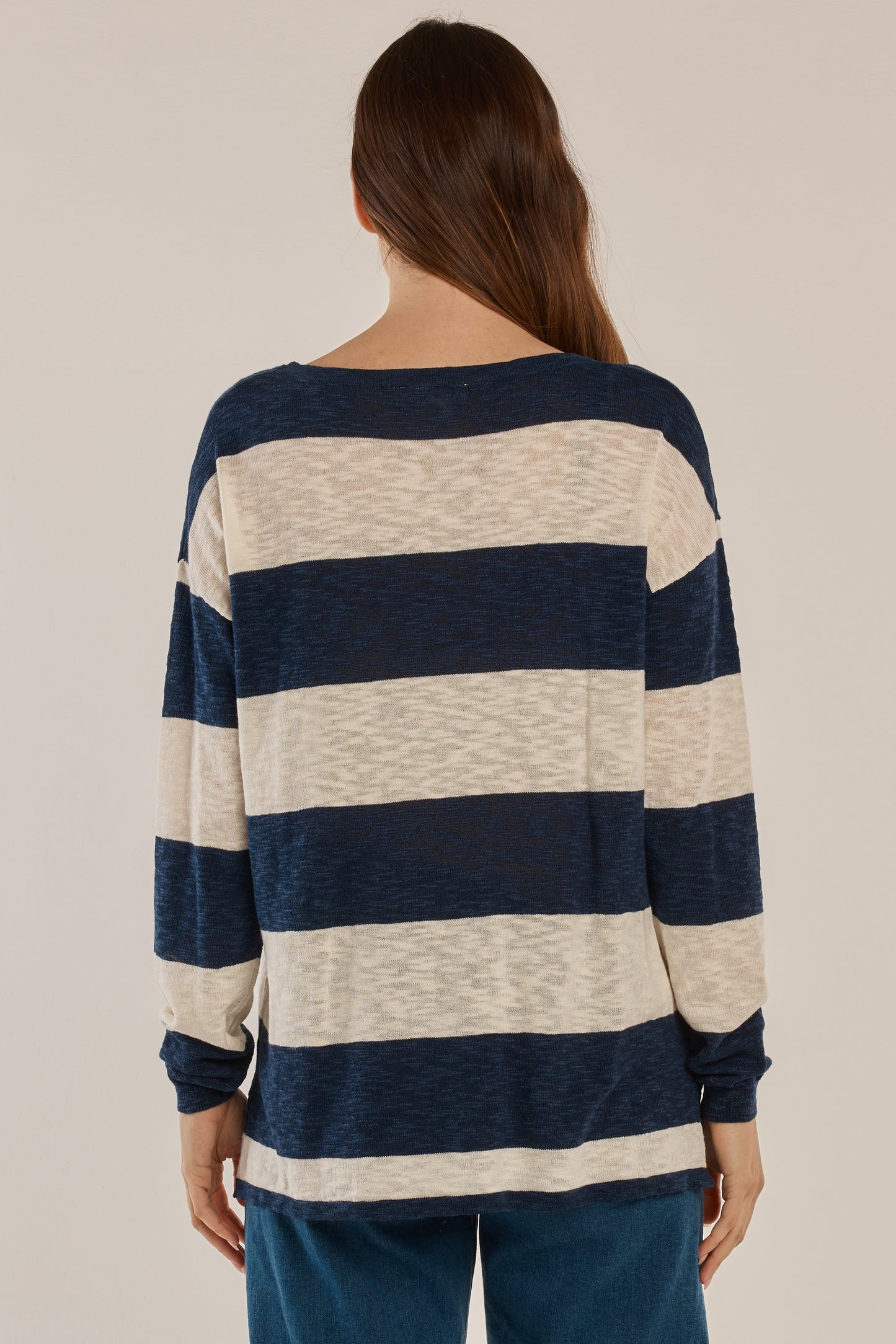 Betty Basics Natasha Knit Top (Ocean Stripe)