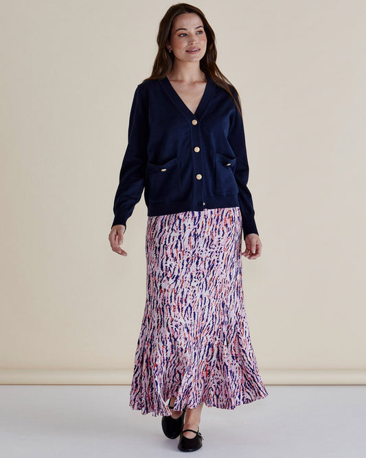 Betty Basics Leon Knit Cardigan (Navy)