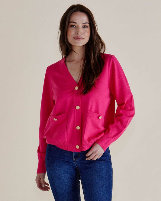 Betty Basics Leon Knit Cardigan (Pink)