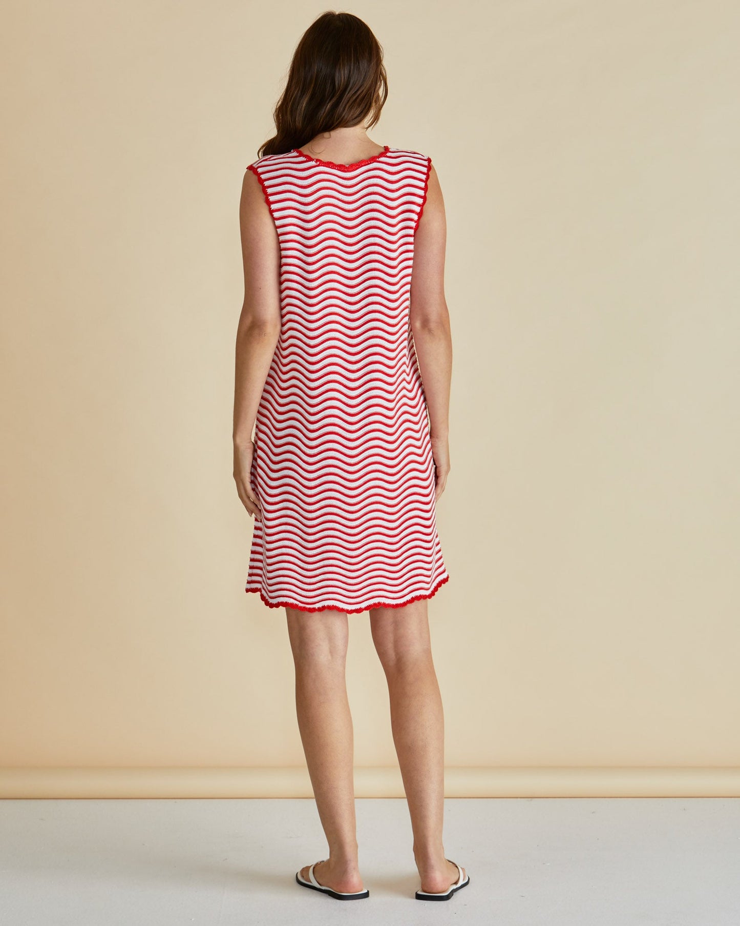 Betty Basics Viola Tank Dress (Red/White Stripe)