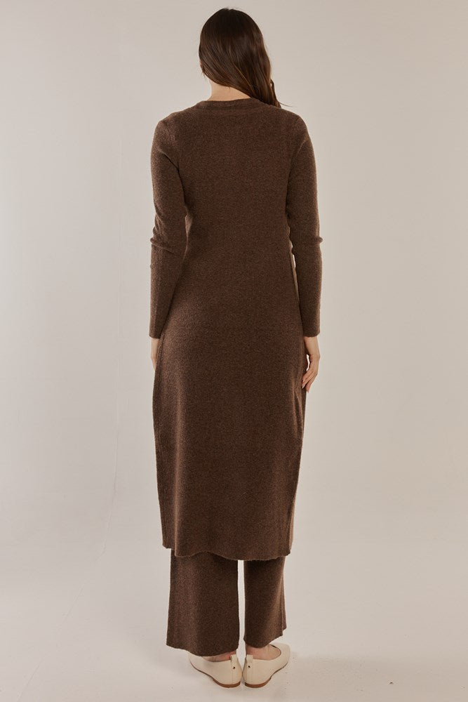 Betty Basics Nash Knit Long Cardigan (Espresso)