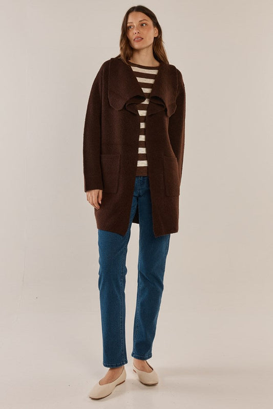 Betty Basics Abigail Cardigan (Chocolate)
