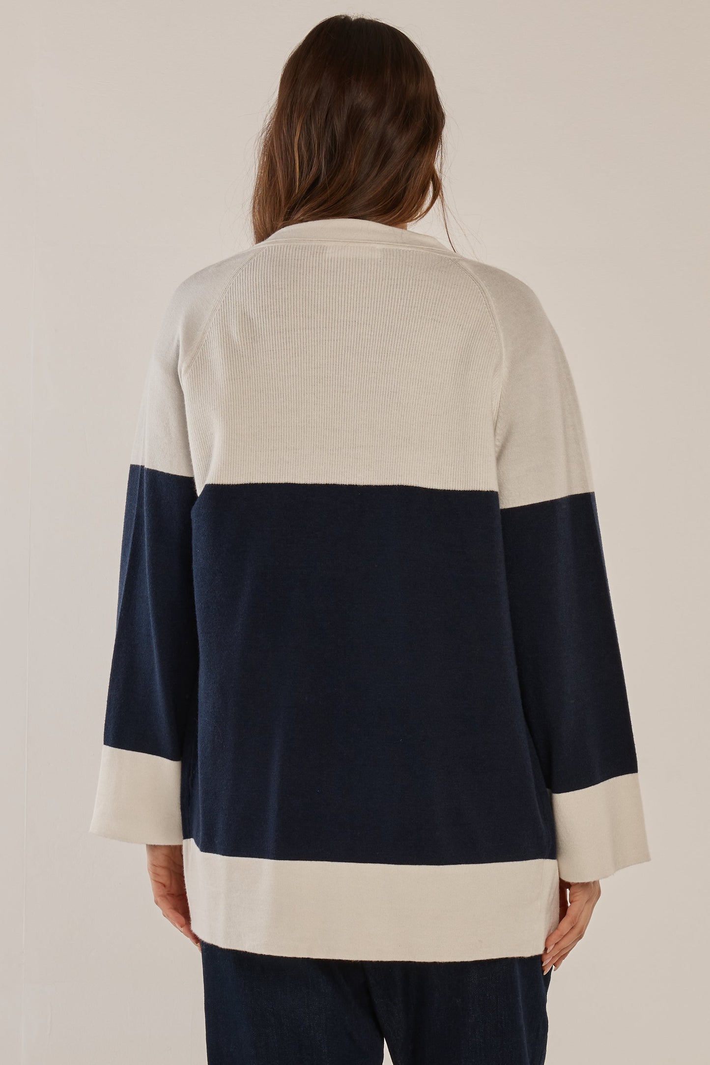 Betty Basics Chase Cardigan (Navy/Cream)
