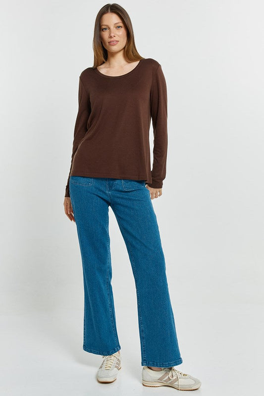 Betty Basics Westin Blended Wool Tee (Chocolate)