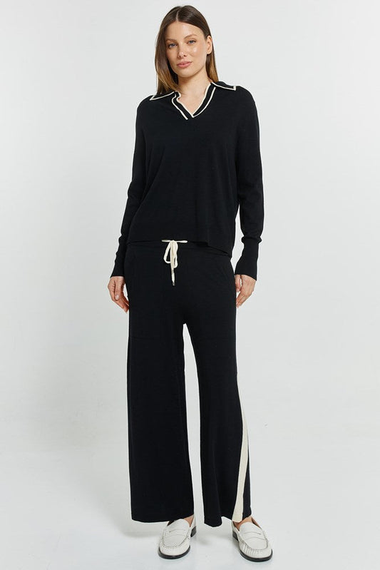 Betty Basics Makenna Polo Sweater (Black)