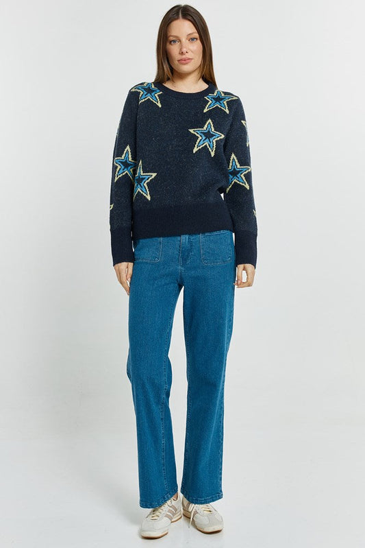 Betty Basics Serena Sweater (Star Jacquard)