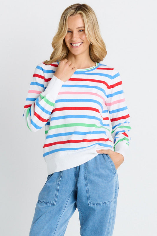 Betty Basics Indie Knit Sweater (Sorbet Stripe)