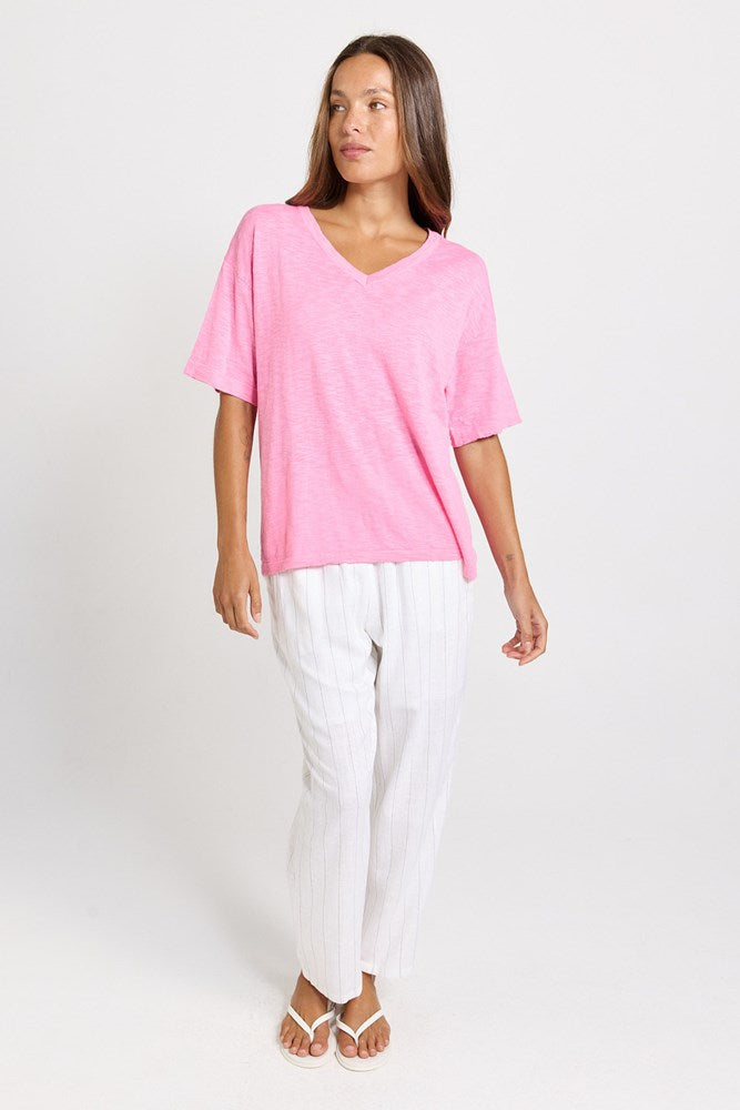 Betty Basics Aries V-Neck Knit Top (Pink)
