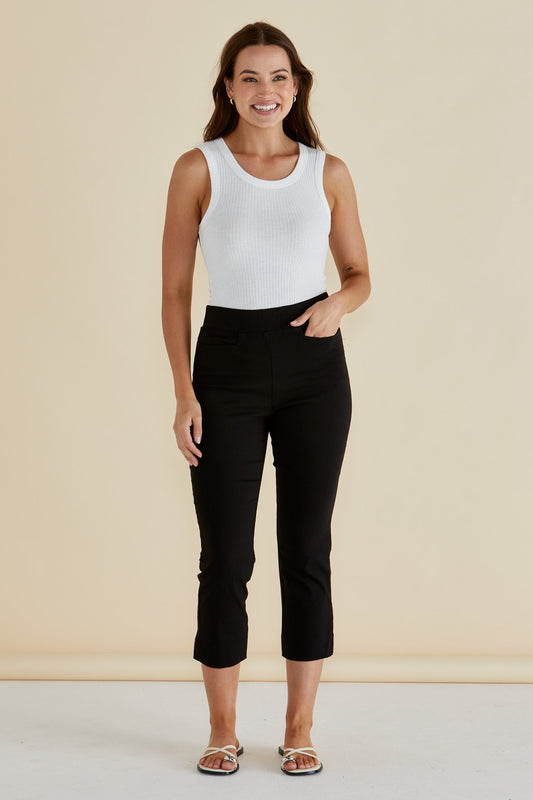 Betty Basics Crop Bengaline Pant (Black)