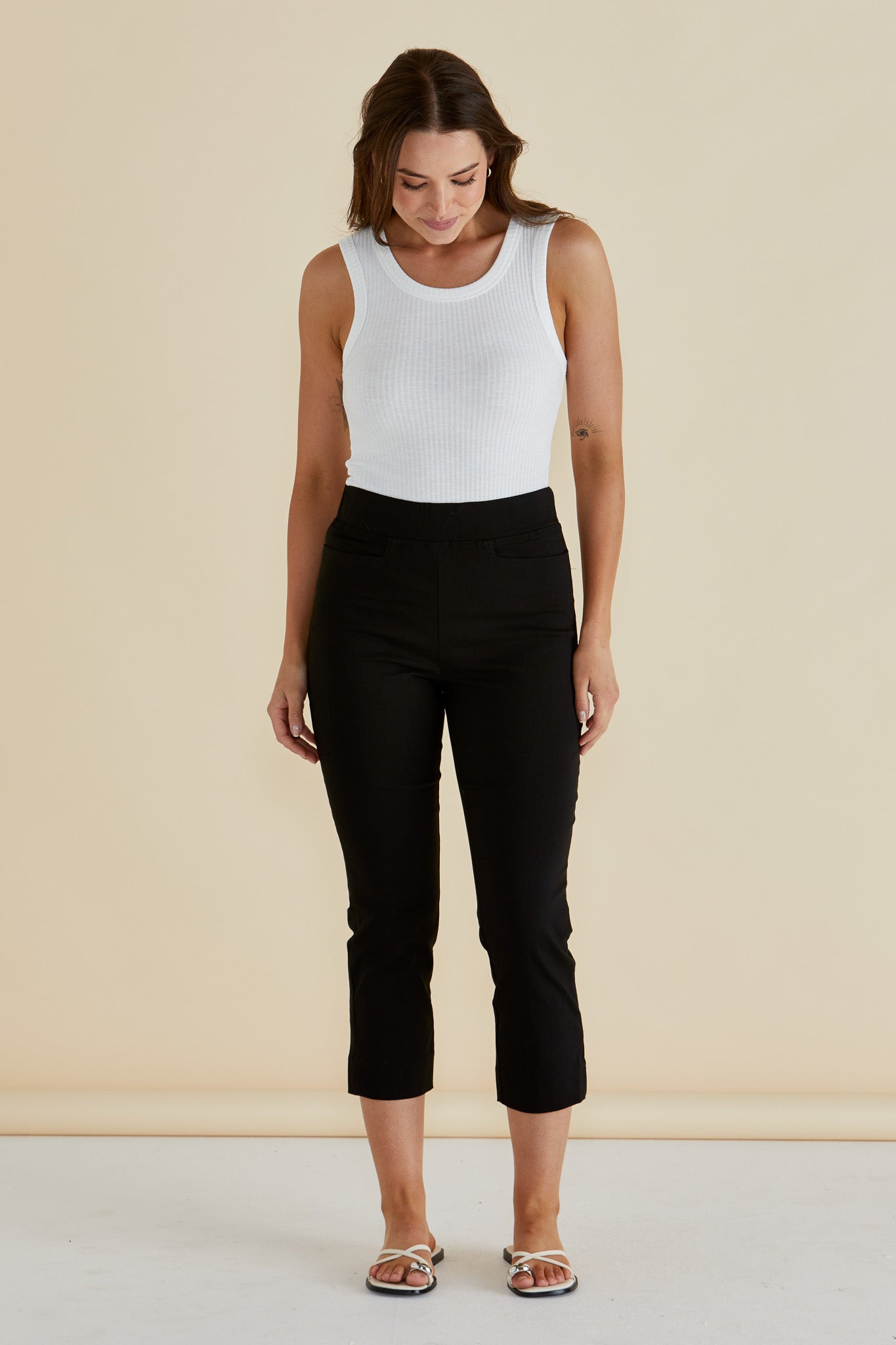 Betty Basics Crop Bengaline Pant (Black)