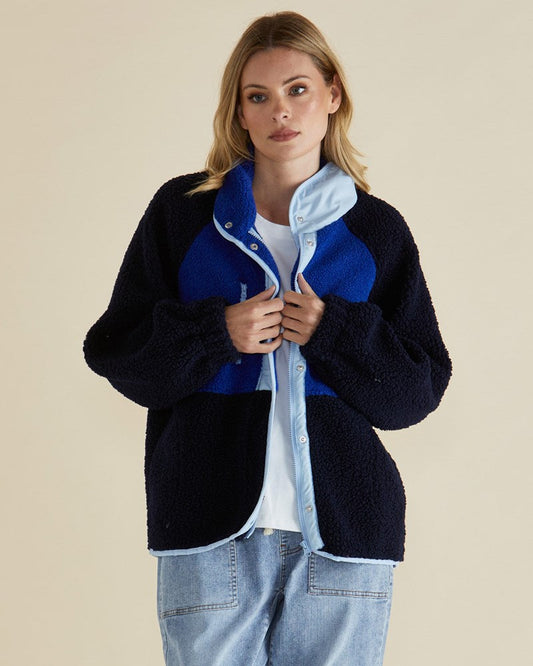 Betty Basics Franklin Fleecy Jacket (Blue)