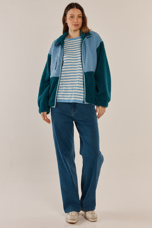 Betty Basics Jayne Fleece Jacket (Teal Green/Blue)