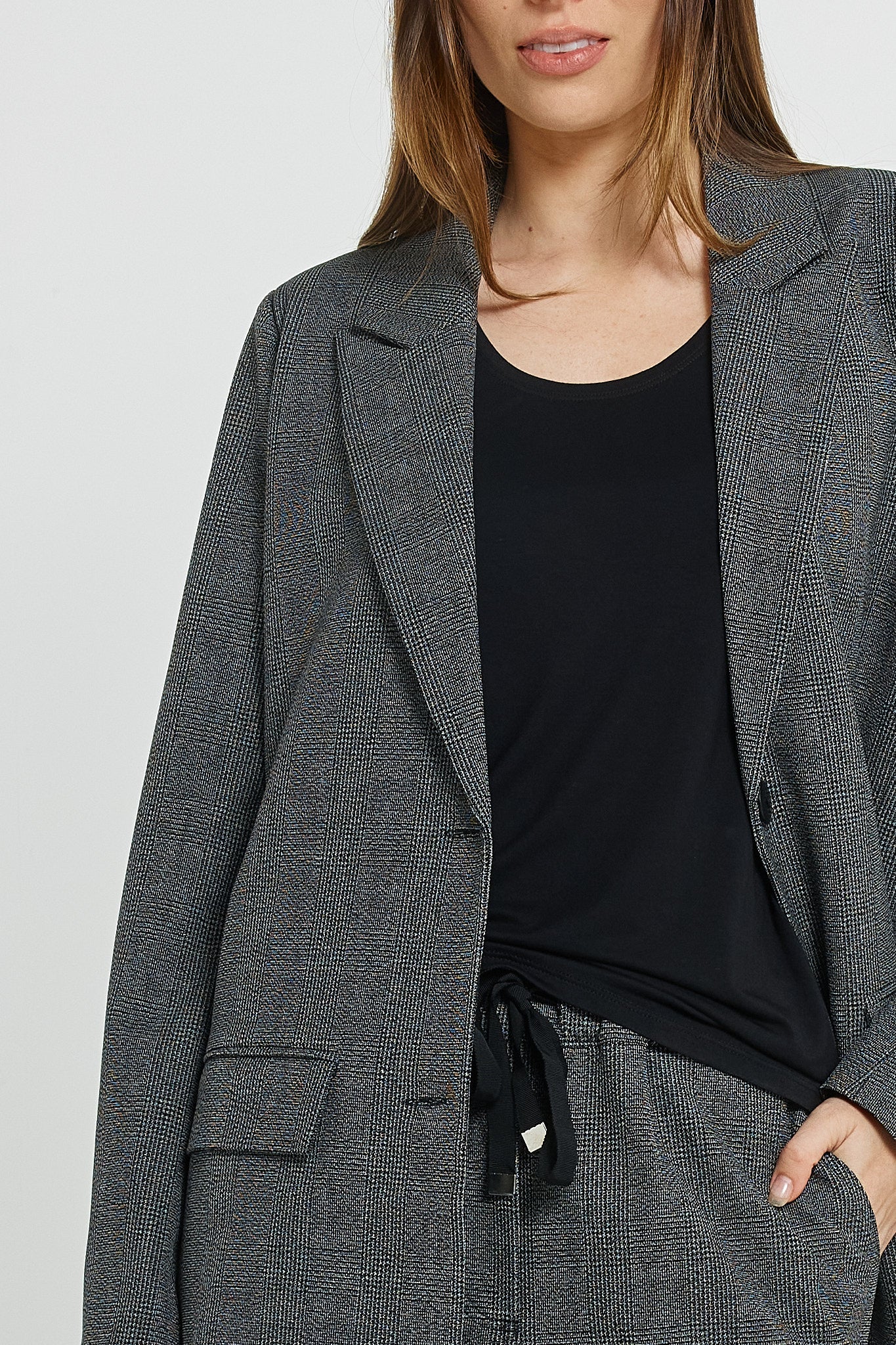 Betty Basics Kenzie Blazer (Grey Check)