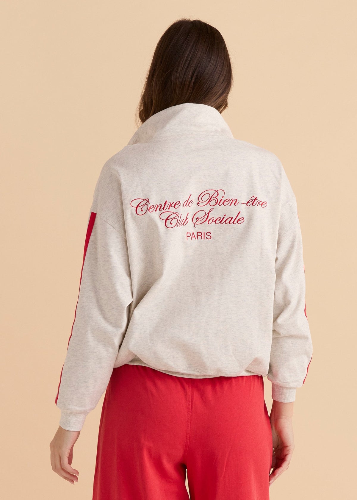 Betty Basics Rocco Quarter Zip Sweatshirt (Grey Marle)