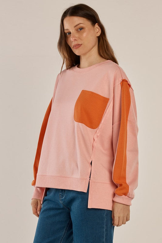Betty Basics Tania Sweatshirt (Pink/Orange)