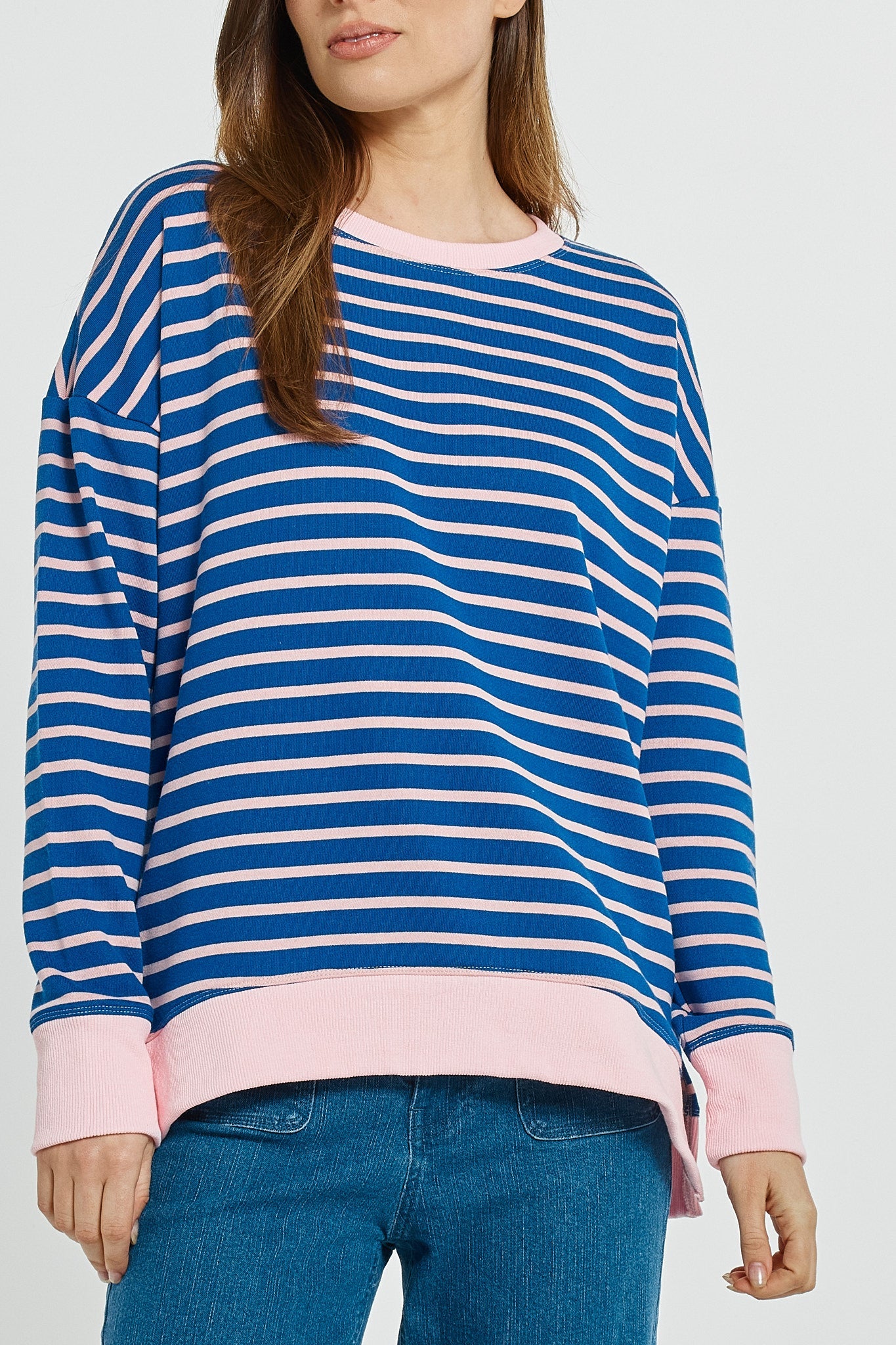 Betty Basics Tide Sweatshirt (Blue/Pink Stripe)