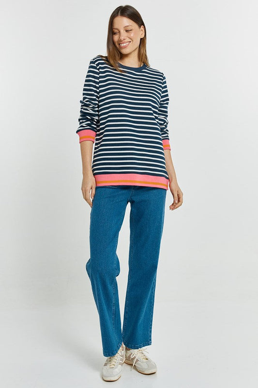 Betty Basics Tyra Sweat (Navy/White Stripe)