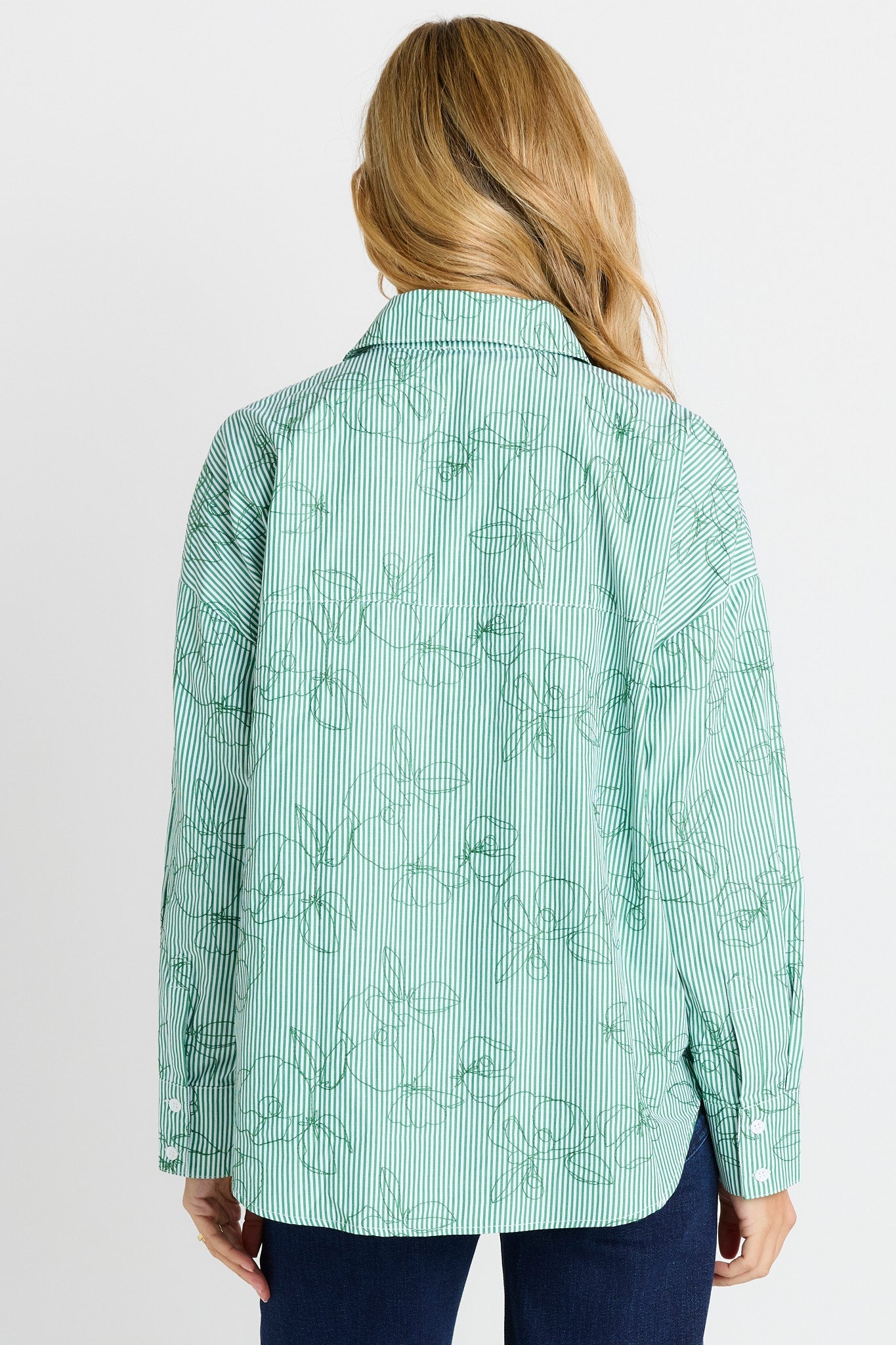 Betty Basics Sage Shirt (Green Stripe)