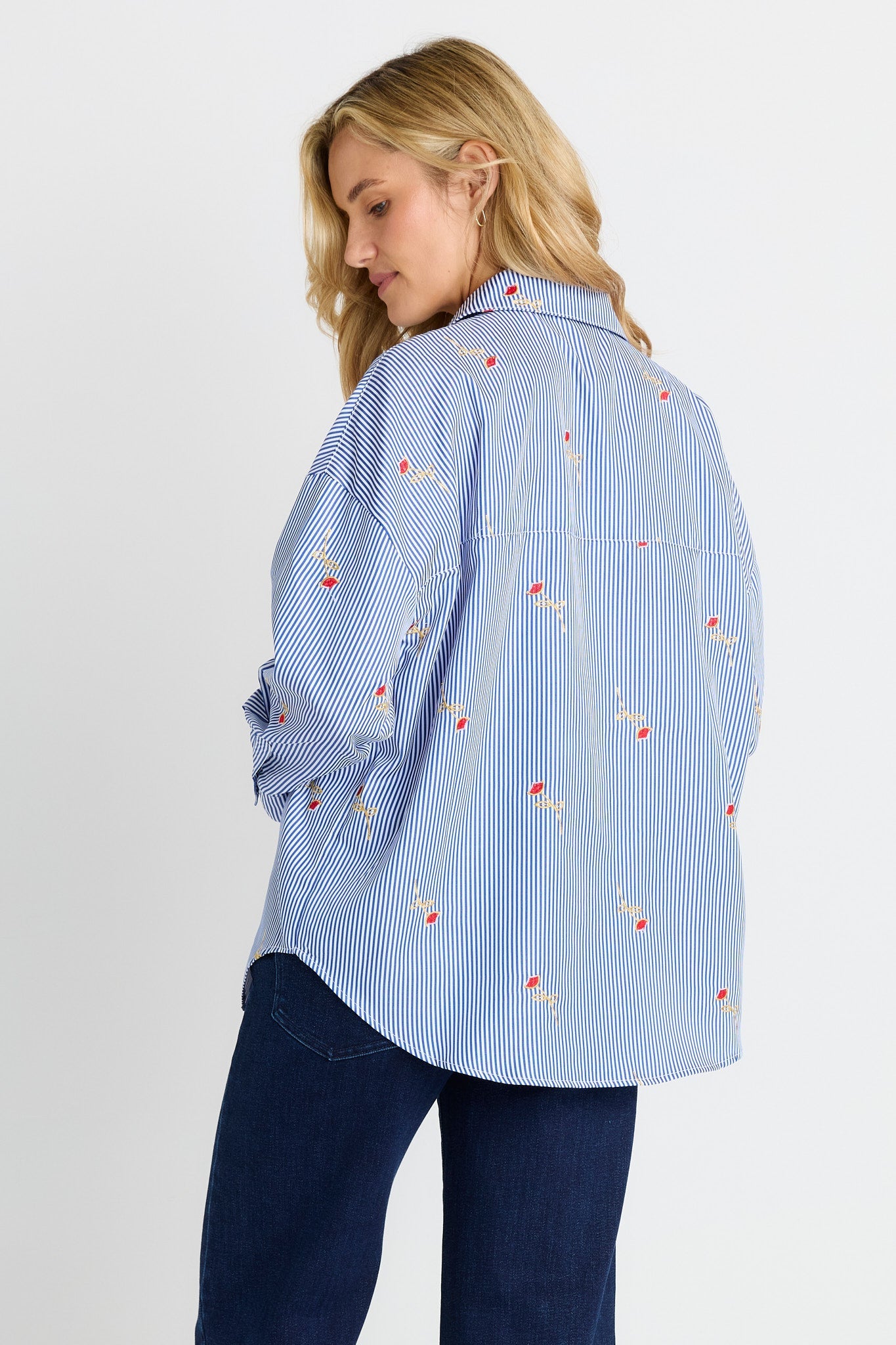 Betty Basics Sage Shirt (Rose Stripe)