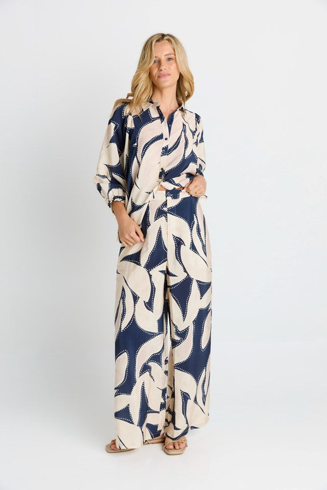 Betty Basics Zander Pant (Navy Floral Print)