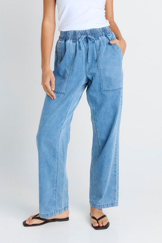 Betty Basics Quinn Cotton Jogger (Blue Medium)