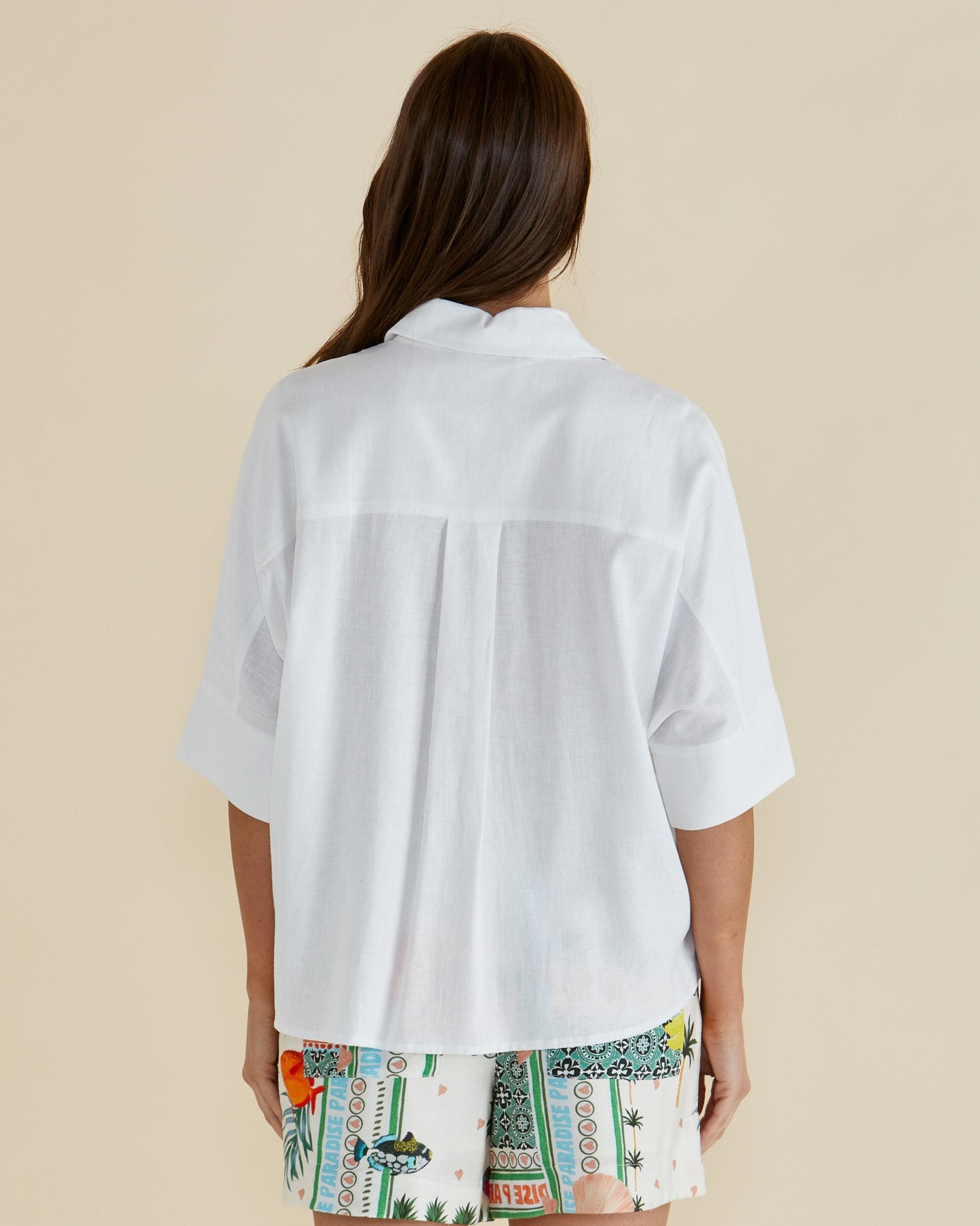 Betty Basics Lynwood Linen Shirt (White)
