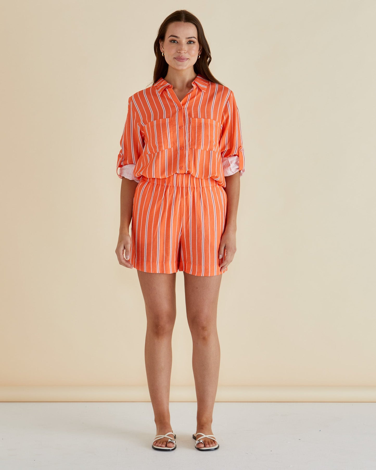 Betty Basics Malta Short (Peach Stripe)