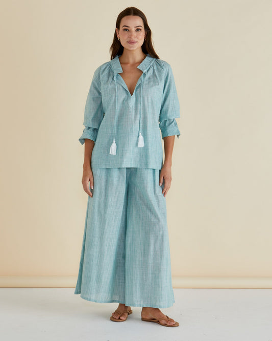 Betty Basics Charli Blouse (Green Stripe)