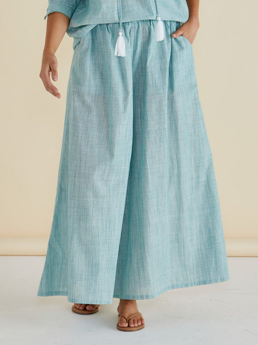 Betty Basics Tatum Wide Leg Pant (Green Stripe)