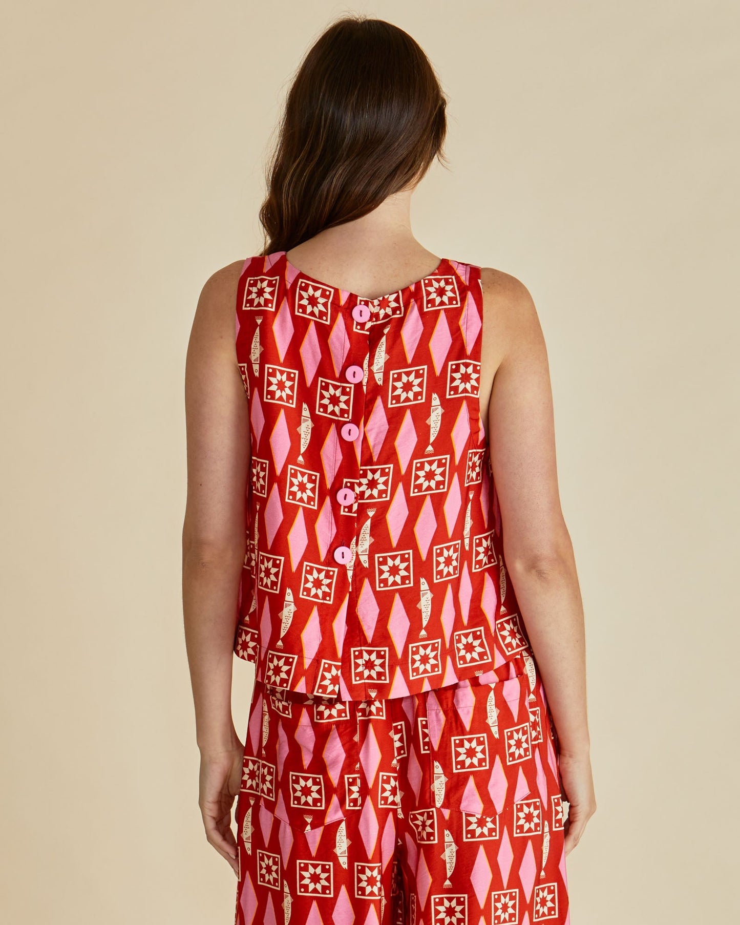 Betty Basics Copacabana Shell Top (Sardinia Geo Print)