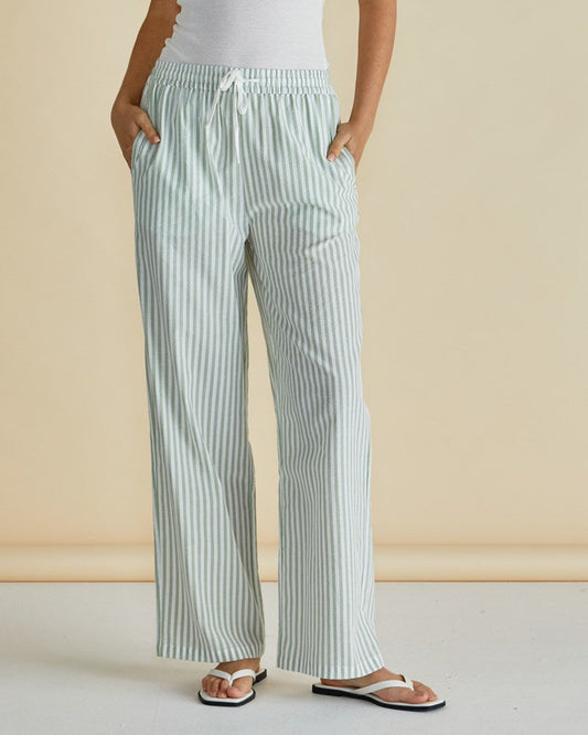 Betty Basics Georgie Pants (Green Stripe)