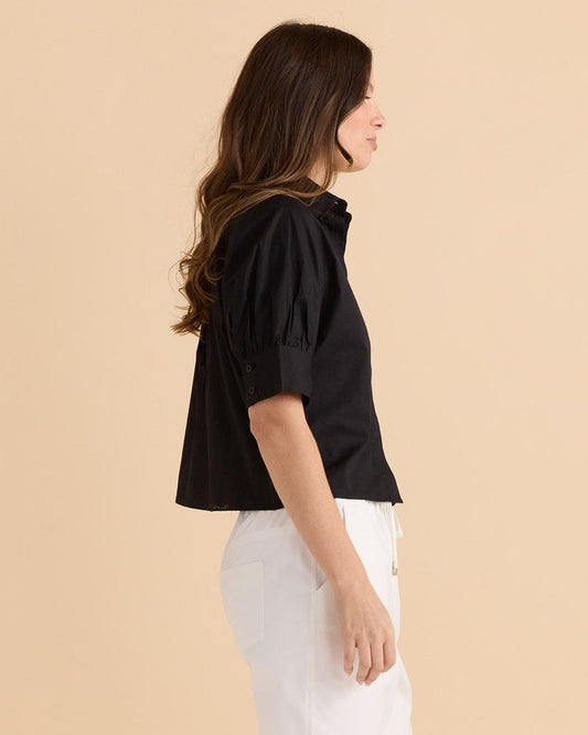 Betty Basics Reagan Poplin Shirt (Black)