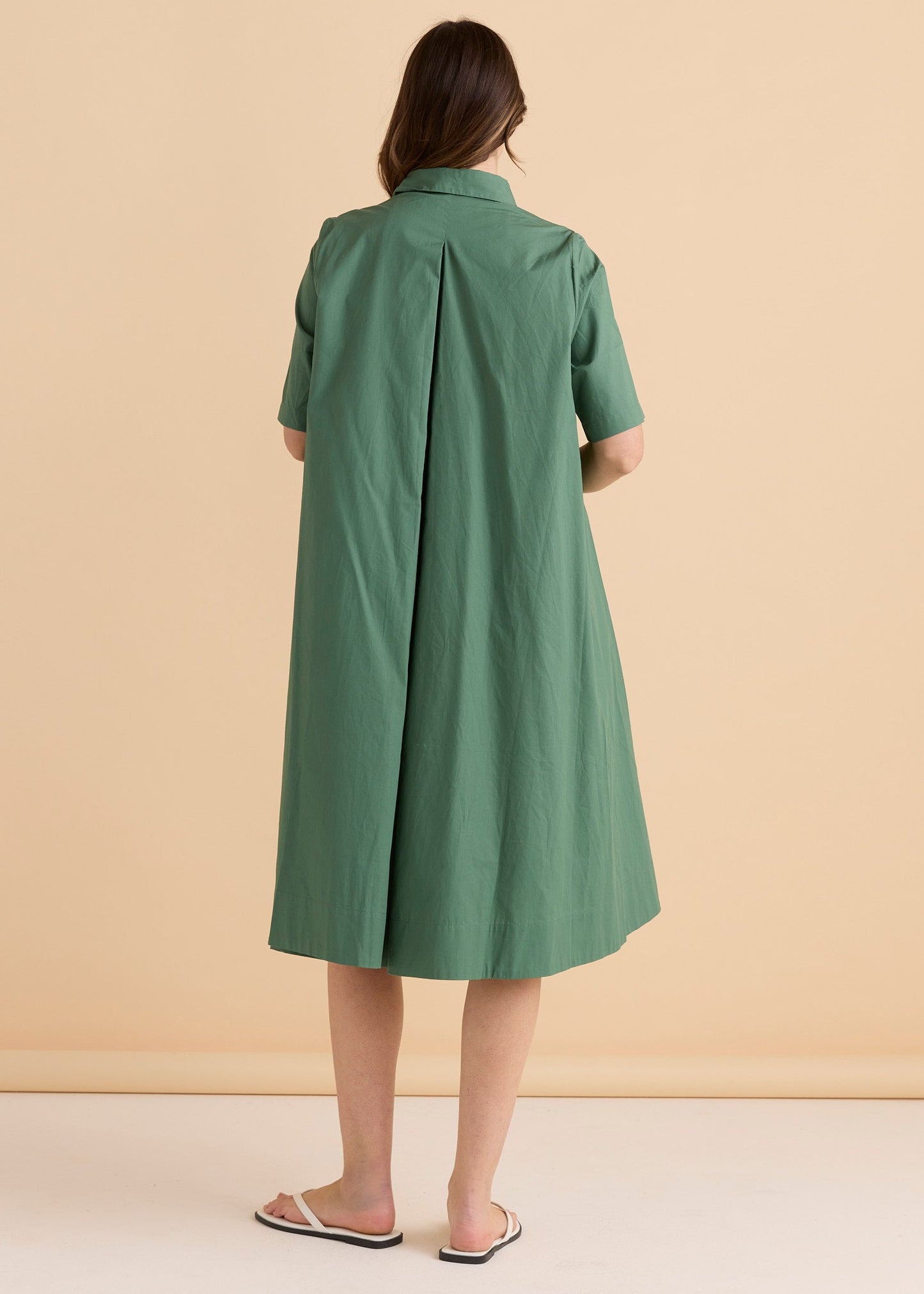 Betty Basics Savannah Swing Shirt Dress (Green)