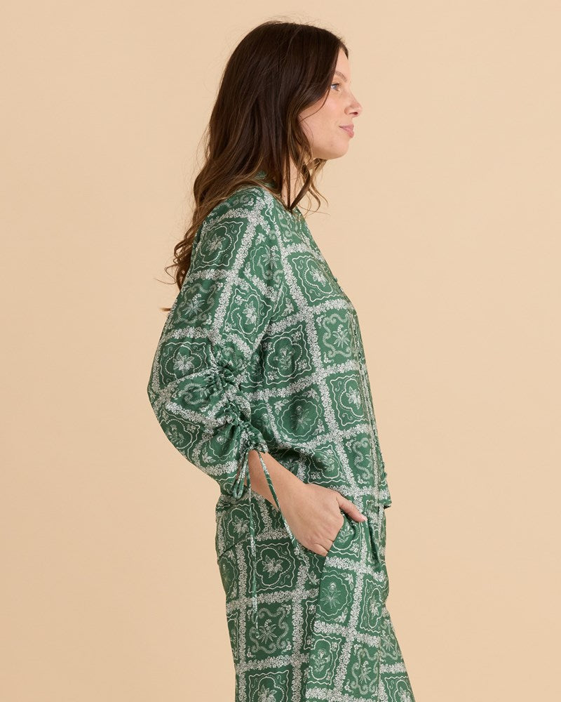 Betty Basics Belinda Blouse (Floral Tile Print)