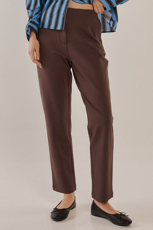 Betty Basics Paloma Straight Leg Pant (Chocolate)